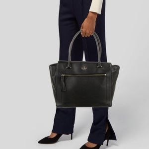 Kate Spade Large Black Leather Tote Bag